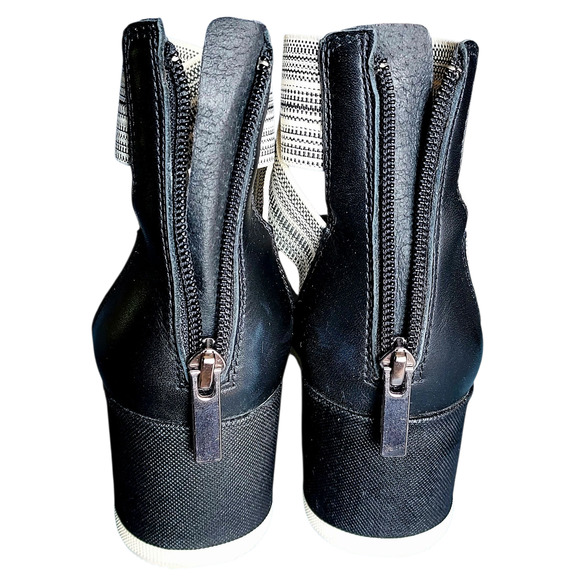 Sorel Cameron Platform Wedge Women's Sandal Elastic Ankle Strap Black Cream Sz 6 - Picture 7 of 11